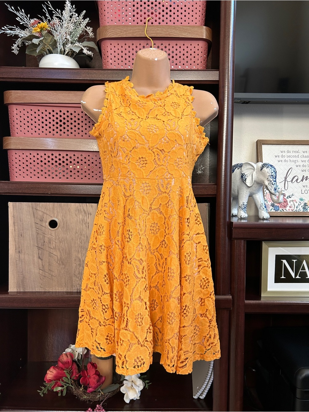 Rare Editions Girls Size 14 Yellow Dress